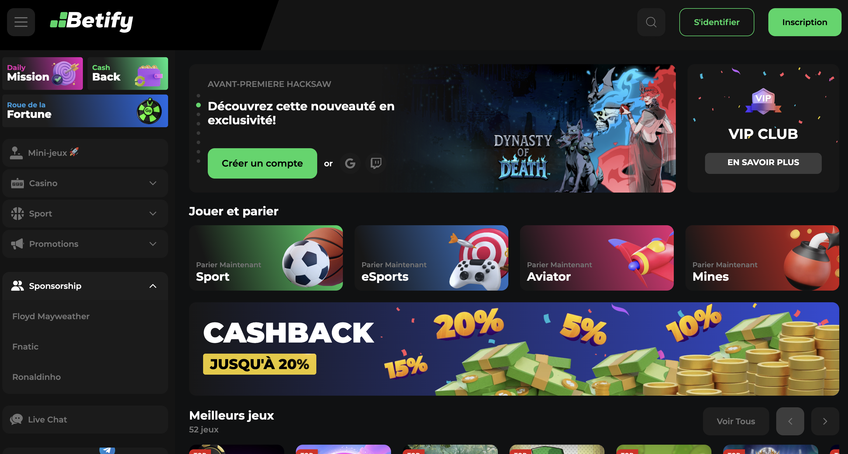 betify code bonus casino sans depot